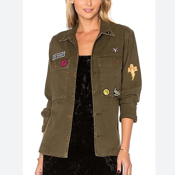 Agolde S Revolve Stella Utility Military‎ Style Jacket Patches Paradise Green - Picture 1 of 11
